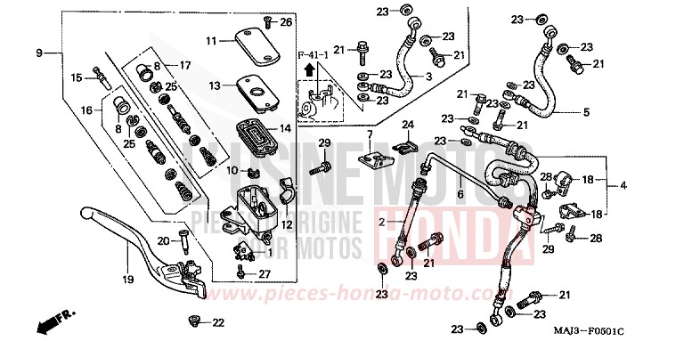 VORDERRADBREMSE (ST1100A) von Pan-European ABS CANDY WINE BERRY RED-U (R114) von 1998